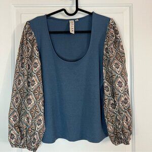 Anthropology Dolan Woven Ribbed Tee size M